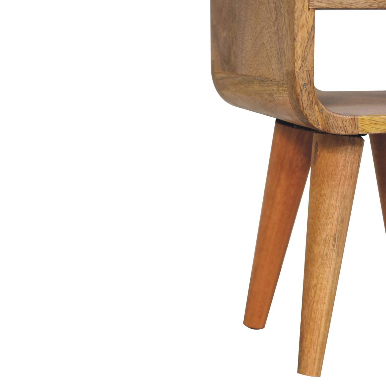 Cagliari Small Curve Natural Mango Wood Lower Bedside Table