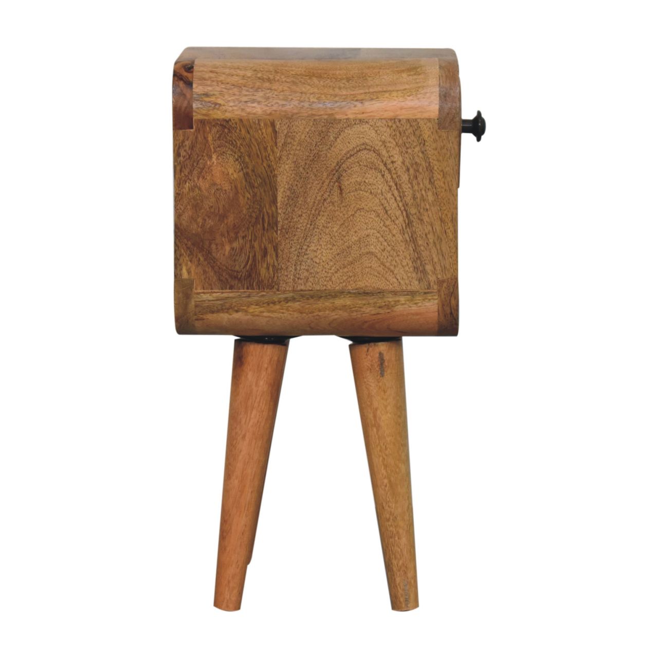 Cagliari Small Curve Natural Mango Wood Lower Bedside Table