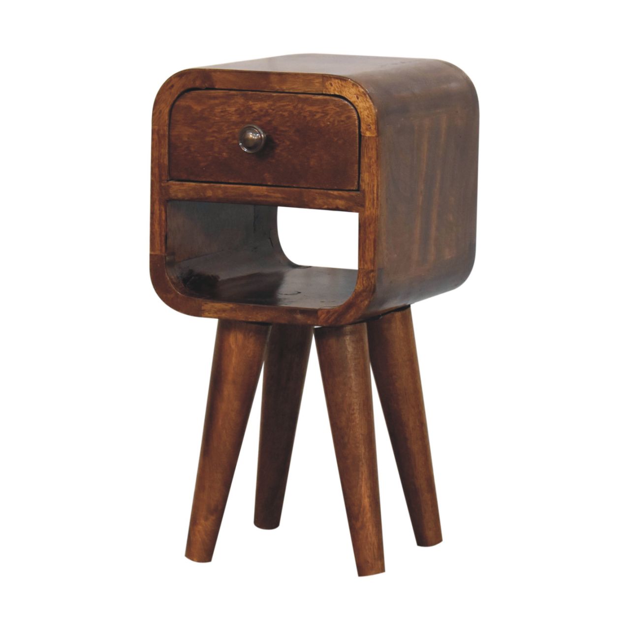 Cagliari Small Chestnut Curve Lower Bedside Table