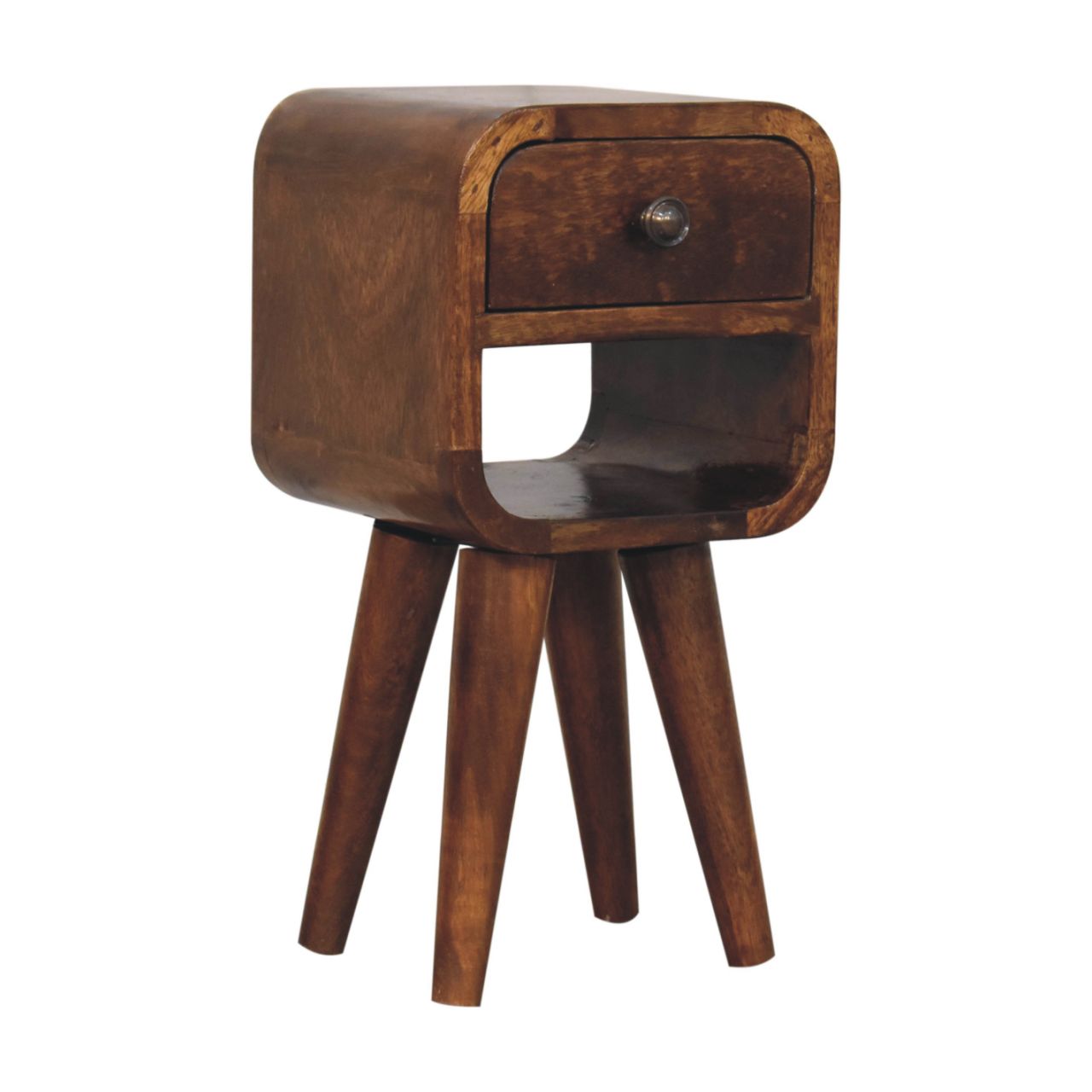 Cagliari Small Chestnut Curve Lower Bedside Table