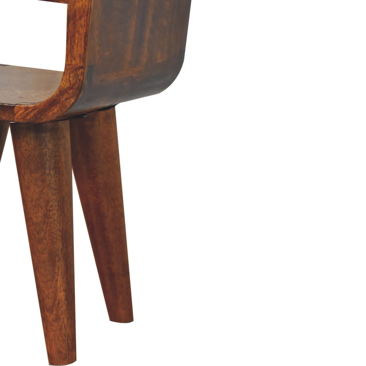 Cagliari Small Chestnut Curve Lower Bedside Table