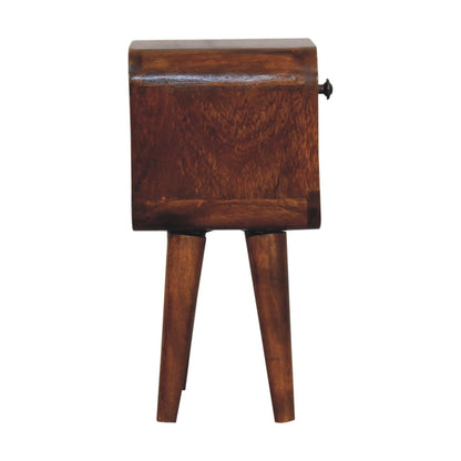 Cagliari Small Chestnut Curve Lower Bedside Table