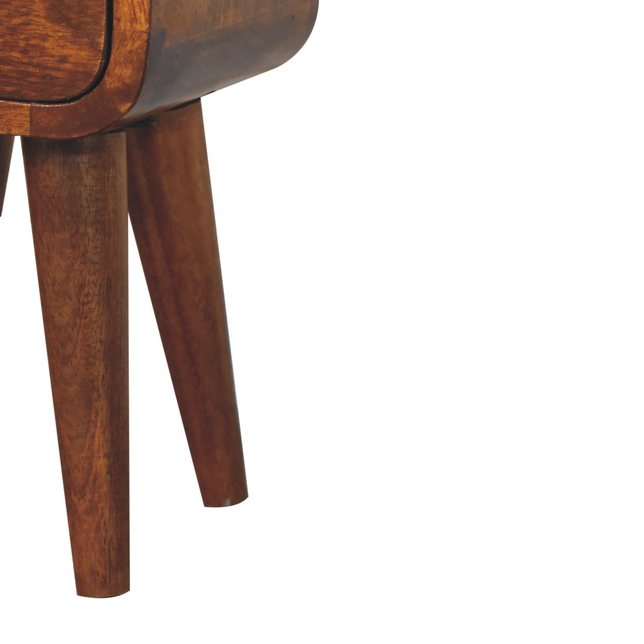 Cagliari Small 2 Drawer Curved Chestnut Mango Wood Bedside Table
