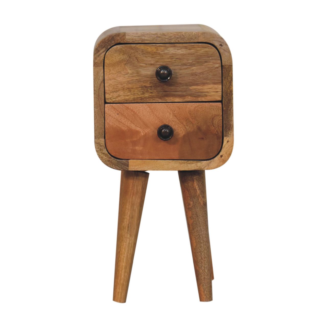 Cagliari Small 2 Drawer Curved Mango Wood Bedside
