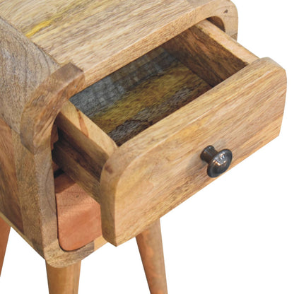 Cagliari Small 2 Drawer Curved Mango Wood Bedside