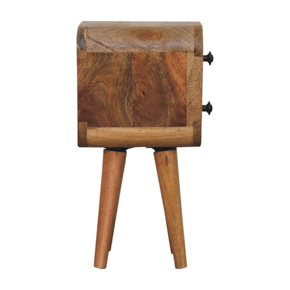 Cagliari Small 2 Drawer Curved Mango Wood Bedside
