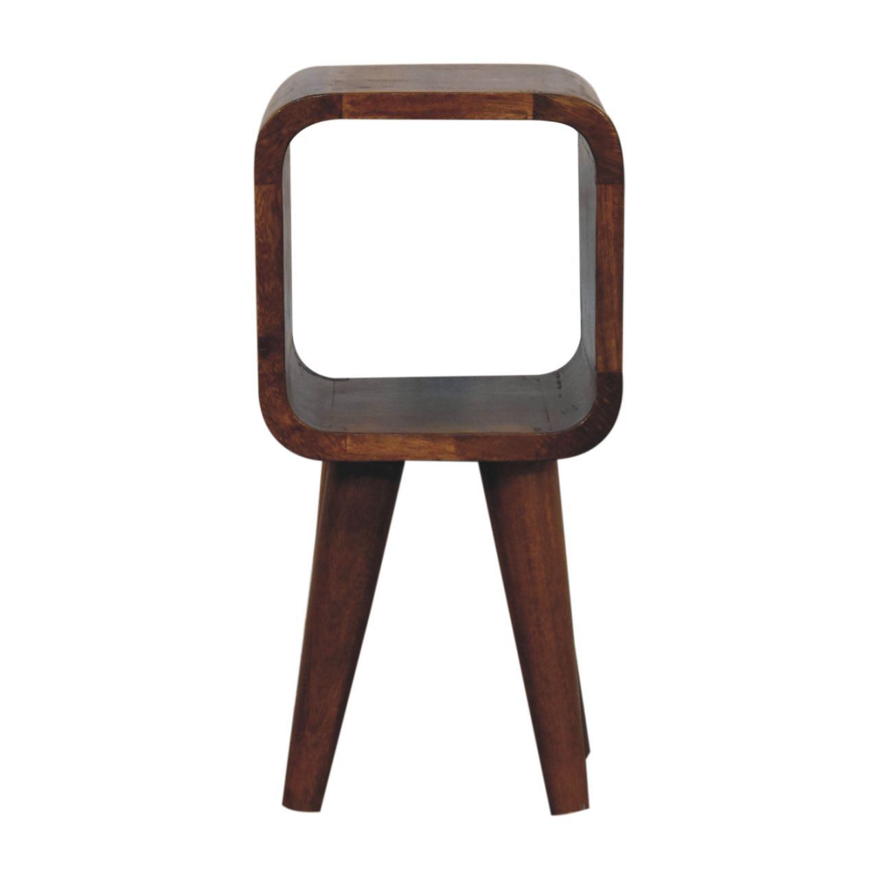 Cagliari Minimalist Open Curved Chestnut Bedside Table