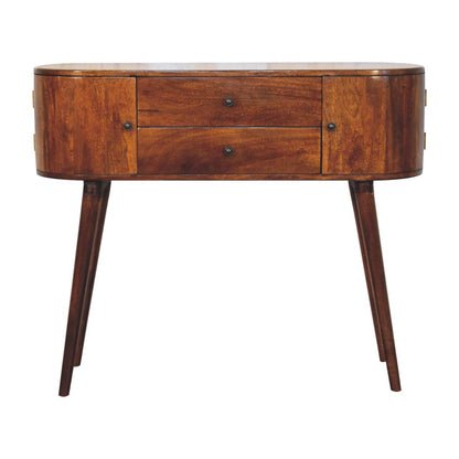 Trento Mango Wood Console Table 2 Drawers 2 Doors