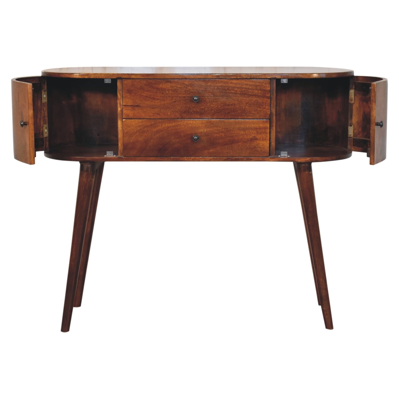 Trento Mango Wood Console Table 2 Drawers 2 Doors