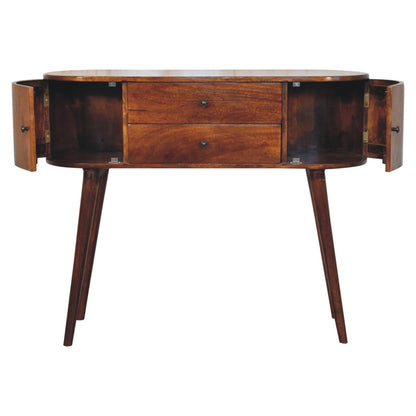 Trento Mango Wood Console Table 2 Drawers 2 Doors