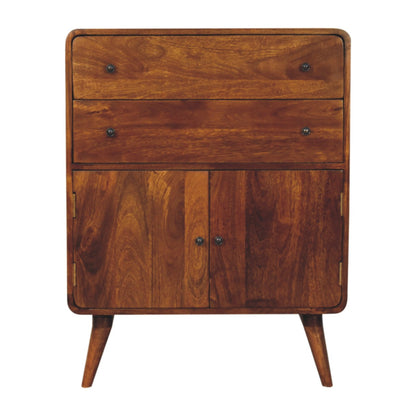 Trento Curved Charm Cabinet 2 Drawers 2 Doors