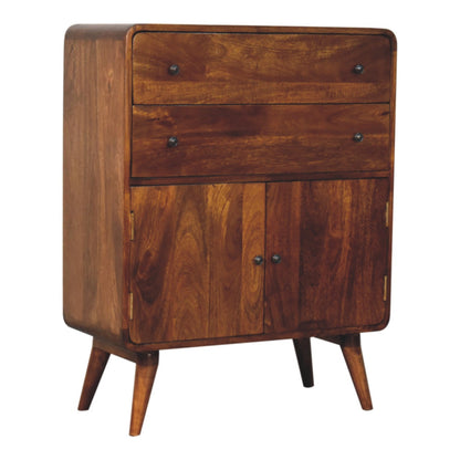 Trento Curved Charm Cabinet 2 Drawers 2 Doors