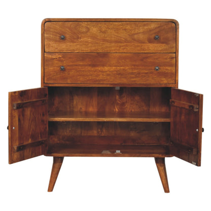 Trento Curved Charm Cabinet 2 Drawers 2 Doors