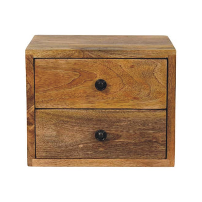 Trieste 2 Drawer Mango Wood Wall Mounted Bedside Table