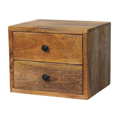 Trieste 2 Drawer Mango Wood Wall Mounted Bedside Table