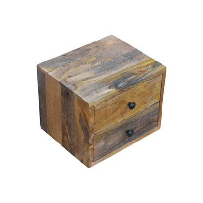 Trieste 2 Drawer Mango Wood Wall Mounted Bedside Table