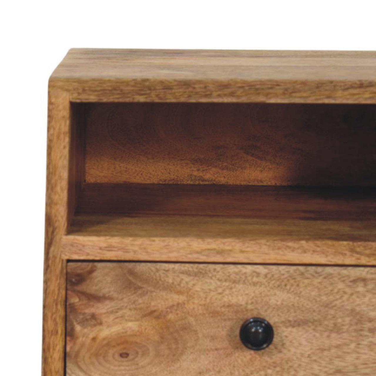 Trieste 1 Drawer and Shelf Mango Wood Wall Mounted Nightstand
