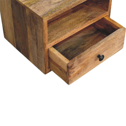 Trieste 1 Drawer and Shelf Mango Wood Wall Mounted Nightstand