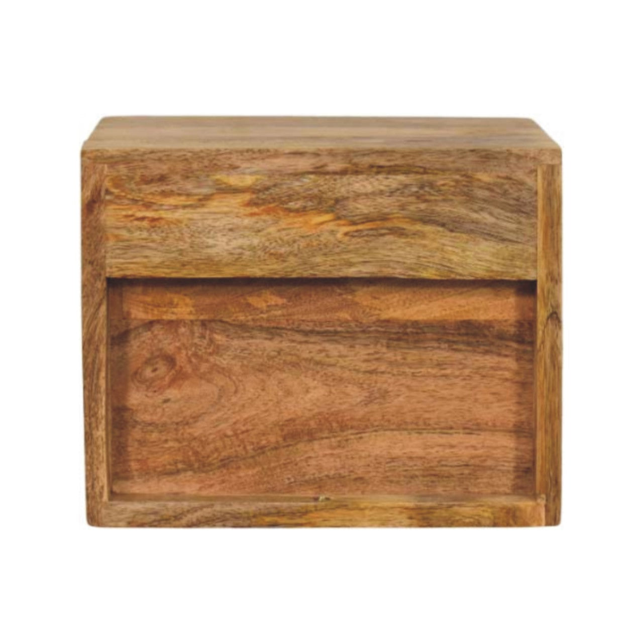 Trieste 1 Drawer and Shelf Mango Wood Wall Mounted Nightstand