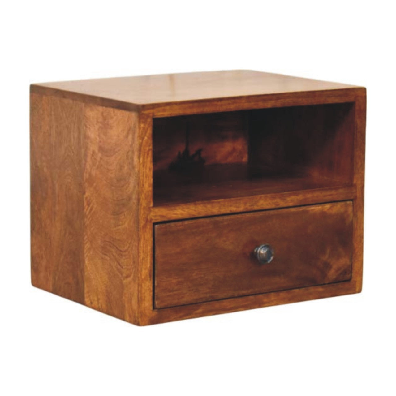 Cortina 1 Drawer Mango Wood Wall Mounted Bedside Table