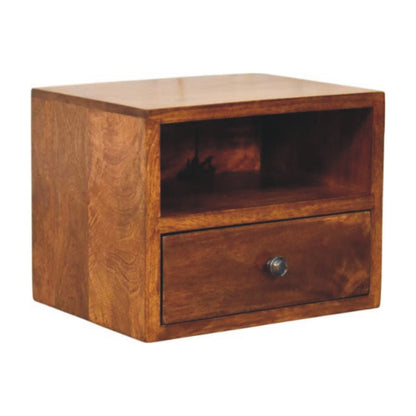 Cortina 1 Drawer Mango Wood Wall Mounted Bedside Table