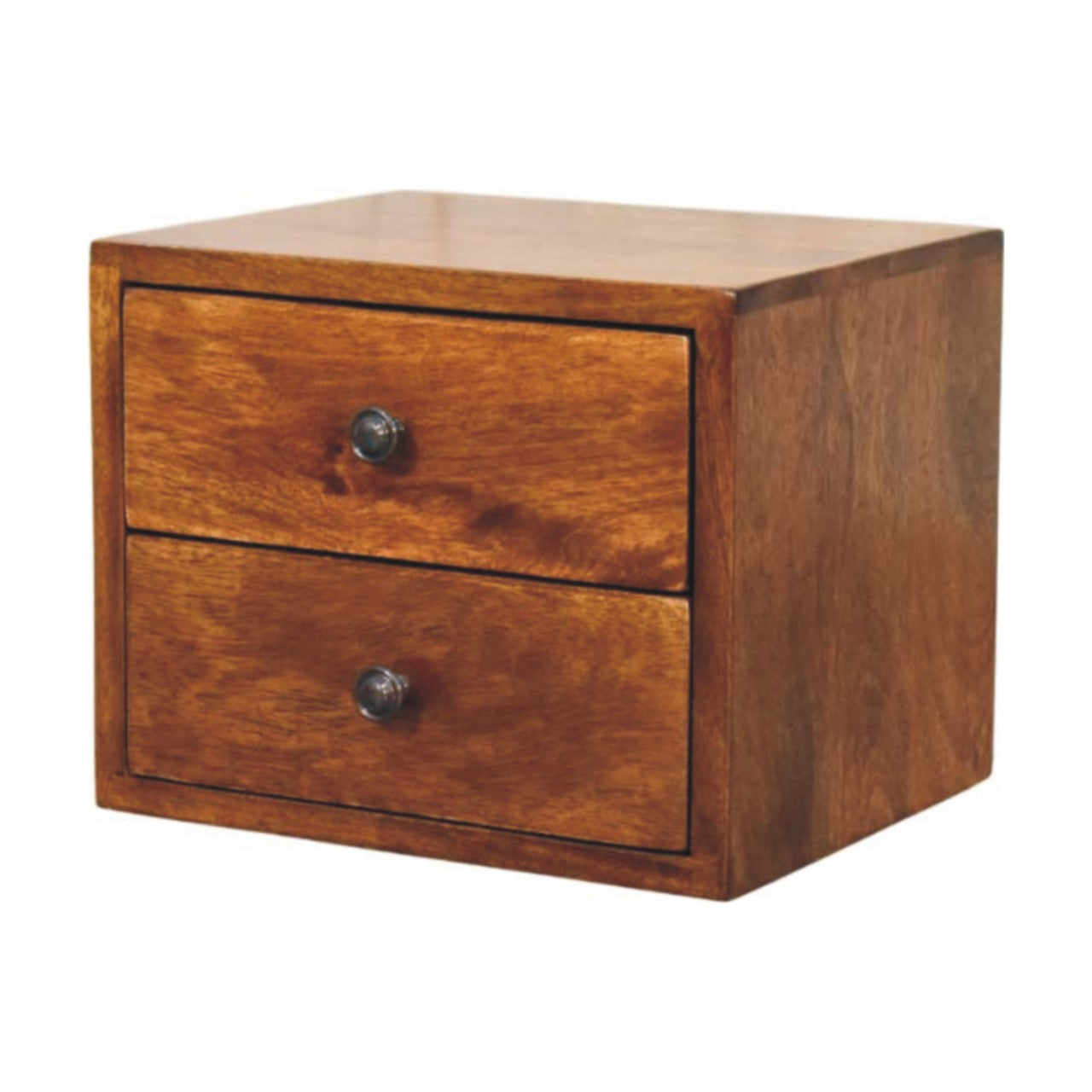 Cortina 2 Drawer Mango Wood Wall Mounted Bedside Table