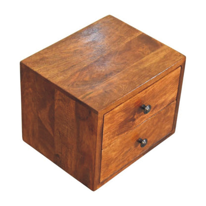 Cortina 2 Drawer Mango Wood Wall Mounted Bedside Table