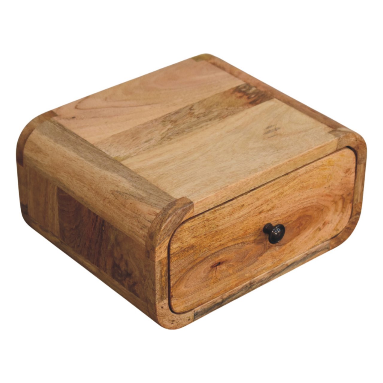 Vicenza Mini Wall Mounted Mango Bedside Table with Drawer