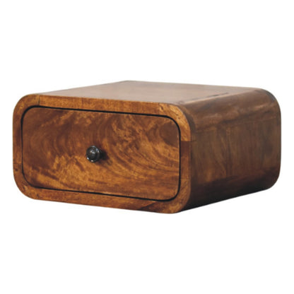 Vicenza Mini Mango Wood Wall-Mounted Bedside Table with Drawer