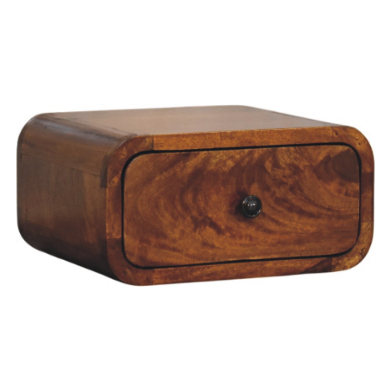 Vicenza Mini Mango Wood Wall-Mounted Bedside Table with Drawer