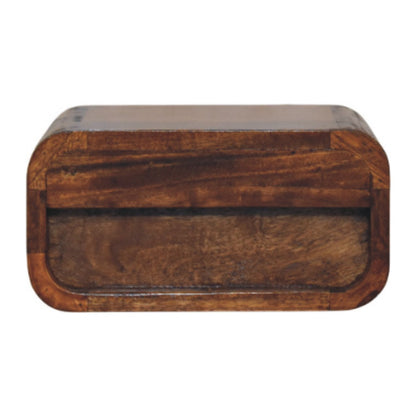 Vicenza Mini Mango Wood Wall-Mounted Bedside Table with Drawer