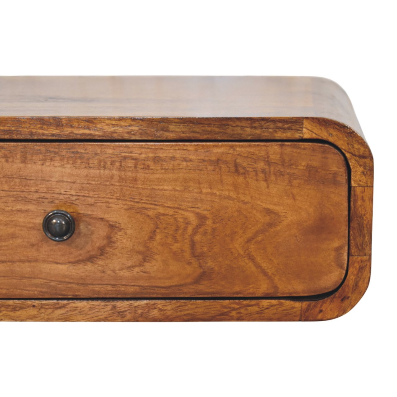 Udine Wall-Mounted Natural Mango Wood Bedside Table with Drawer