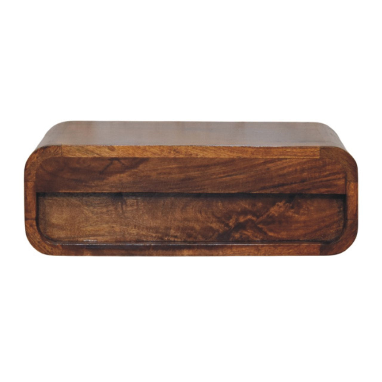 Udine Wall-Mounted Natural Mango Wood Bedside Table with Drawer