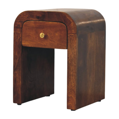 Chioggia Mango Wood Bedside Table with Curved Edges