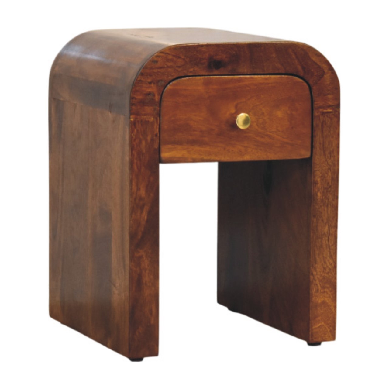 Chioggia Mango Wood Bedside Table with Curved Edges