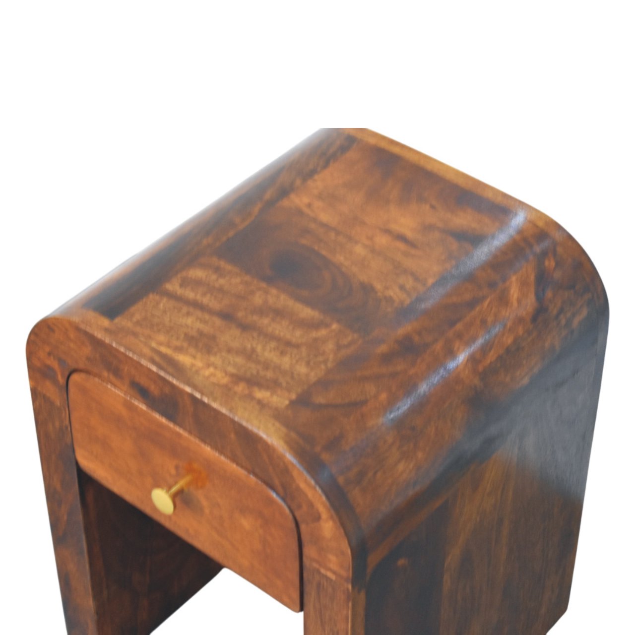 Chioggia Mango Wood Bedside Table with Curved Edges