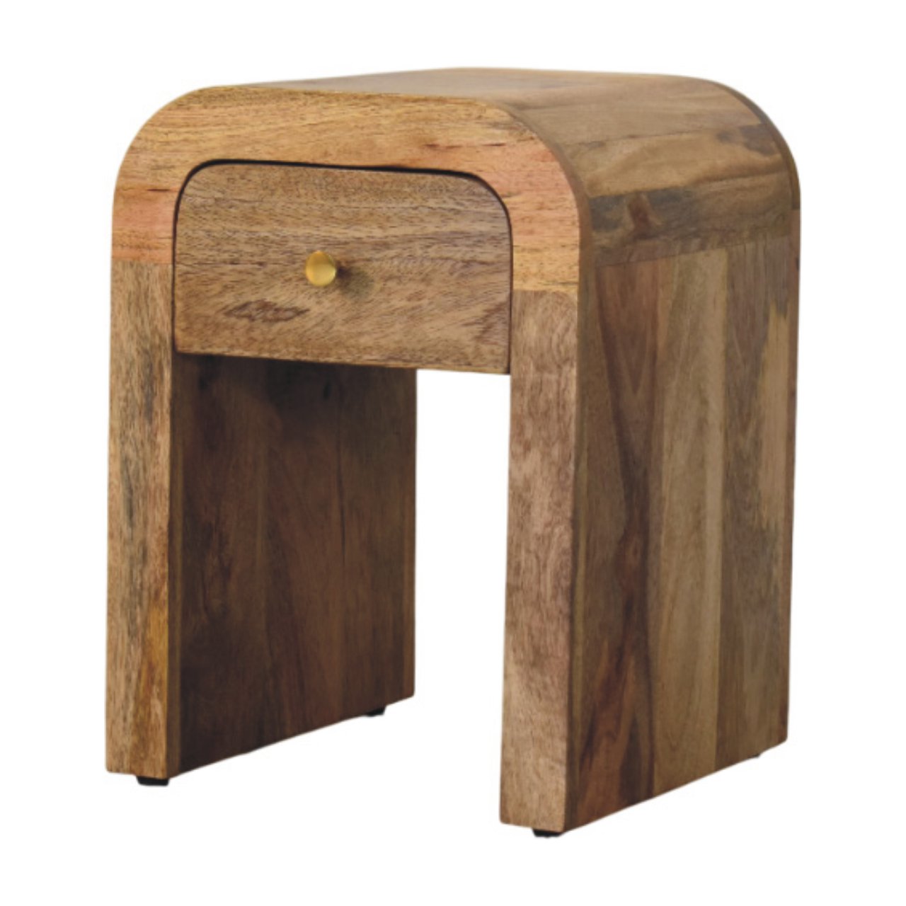 Chioggia Mango Wood Bedside Table with Curved Edges