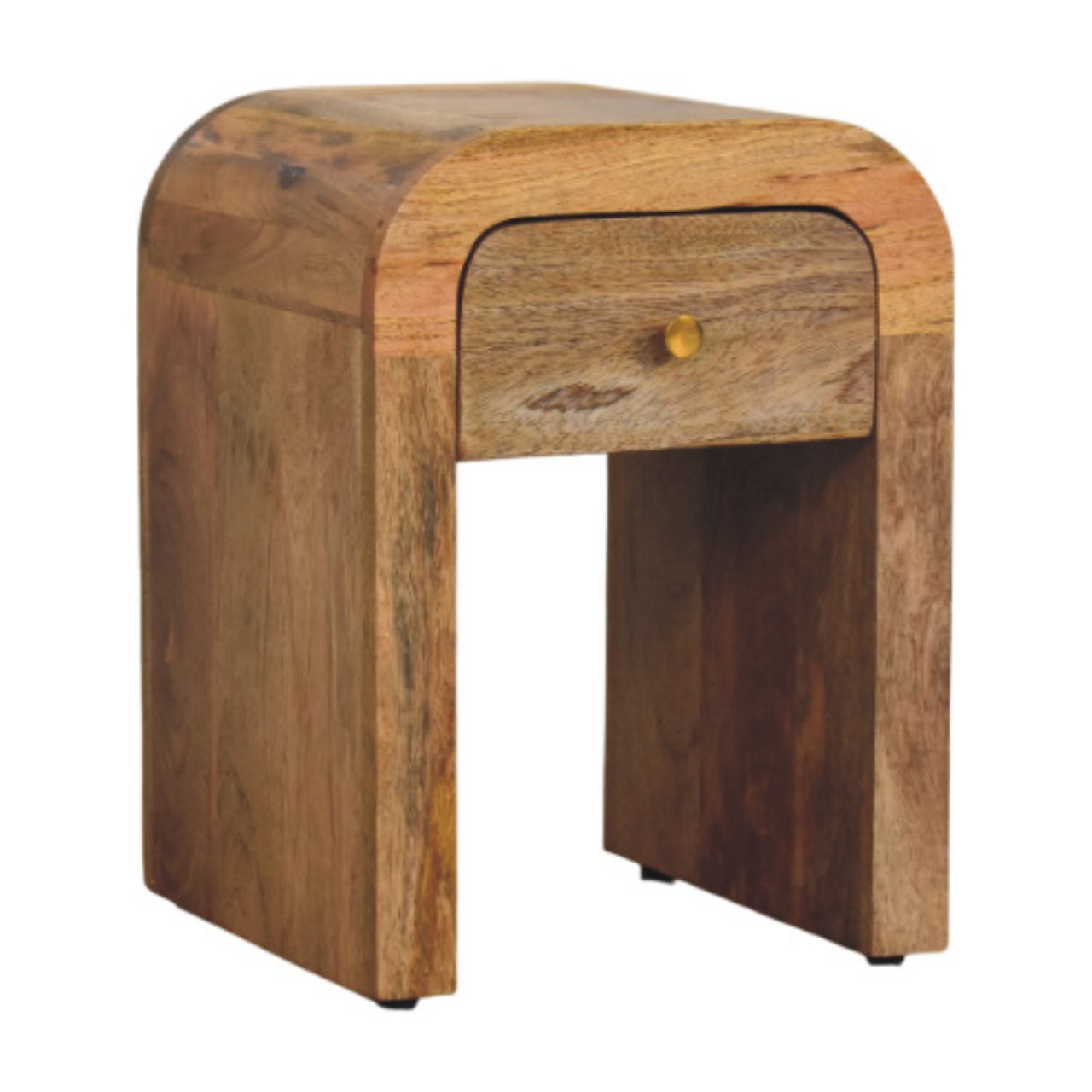 Chioggia Mango Wood Bedside Table with Curved Edges
