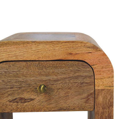 Chioggia Mango Wood Bedside Table with Curved Edges