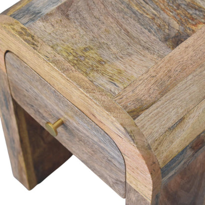Chioggia Mango Wood Bedside Table with Curved Edges
