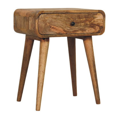 Taormina Natural Mango Wood Bedside Table with Drawer