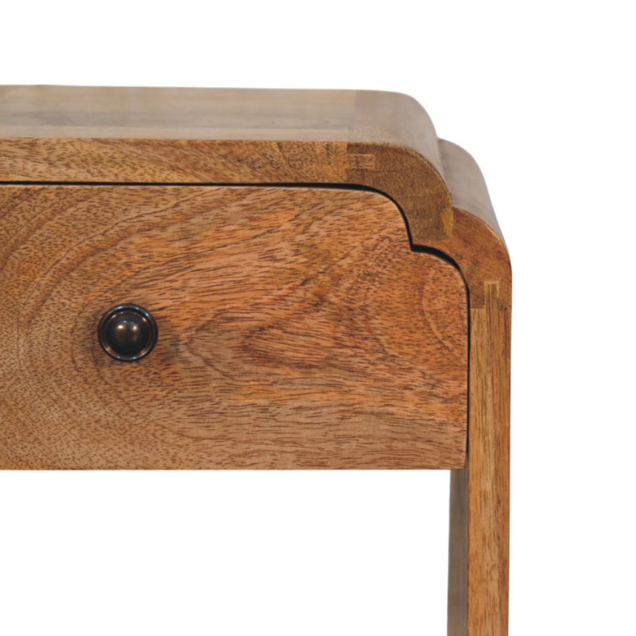 Paris Natural Mango Wood Nightstand with Drawer and Shelf