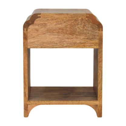 Paris Natural Mango Wood Nightstand with Drawer and Shelf
