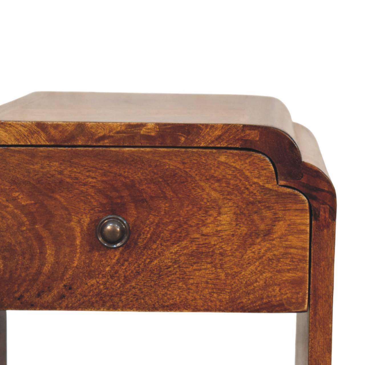 Paris Mango Wood Bedside Table with a Drawer and Shelf