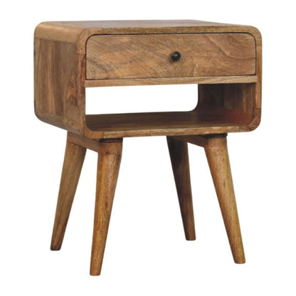 Taormina Natural Mango Wood Nightstand with Drawer and Shelf