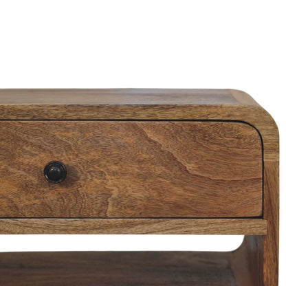 Taormina Natural Mango Wood Nightstand with Drawer and Shelf