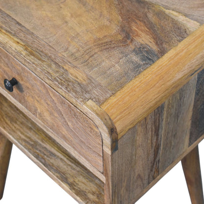 Taormina Natural Mango Wood Nightstand with Drawer and Shelf