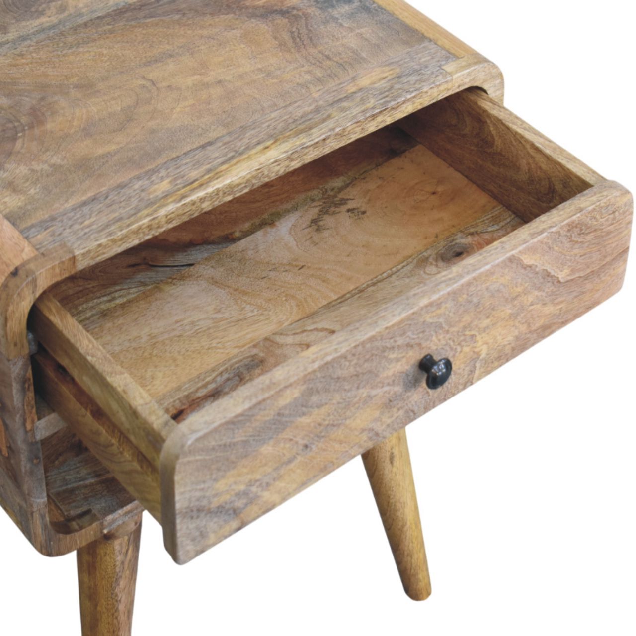 Taormina Natural Mango Wood Nightstand with Drawer and Shelf