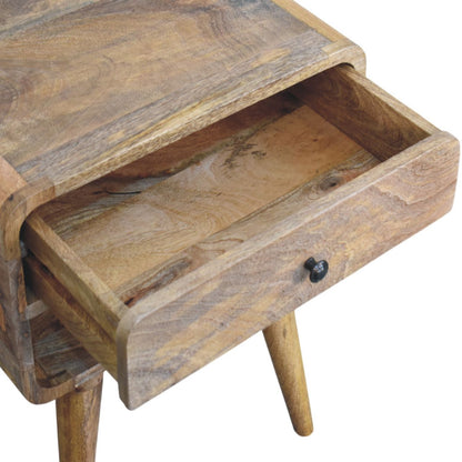 Taormina Natural Mango Wood Nightstand with Drawer and Shelf