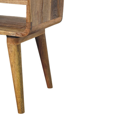 Taormina Natural Mango Wood Nightstand with Drawer and Shelf
